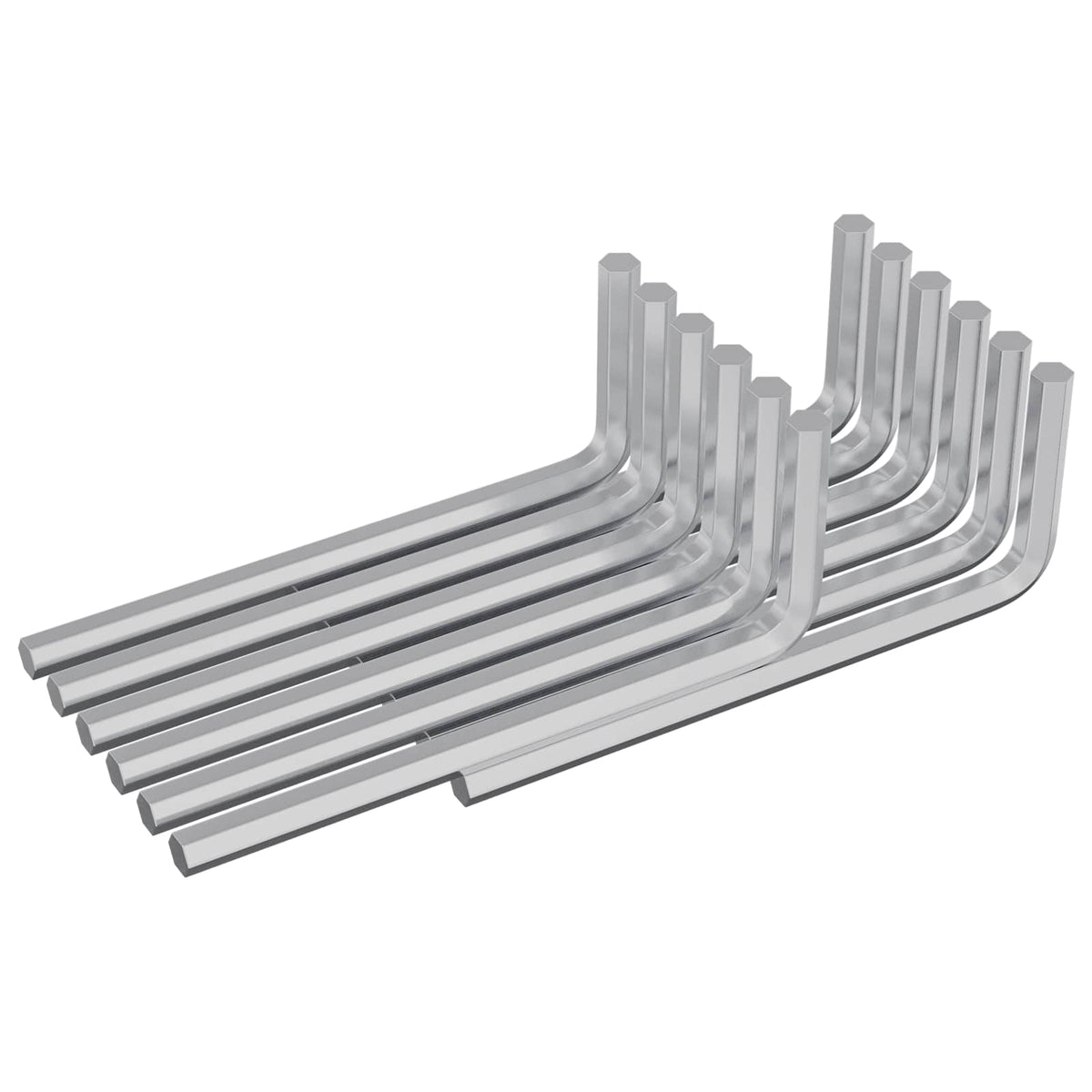 Vidaxl zeskantsleutel 2118 st zilver 22 x 66 mm staal