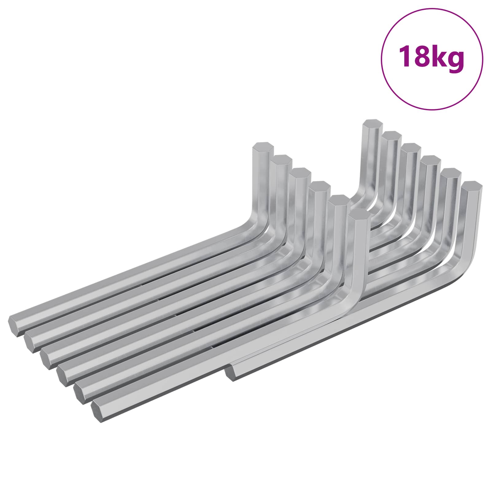 Vidaxl zeskantsleutel 1800 st zilver 32 x 86 mm staal