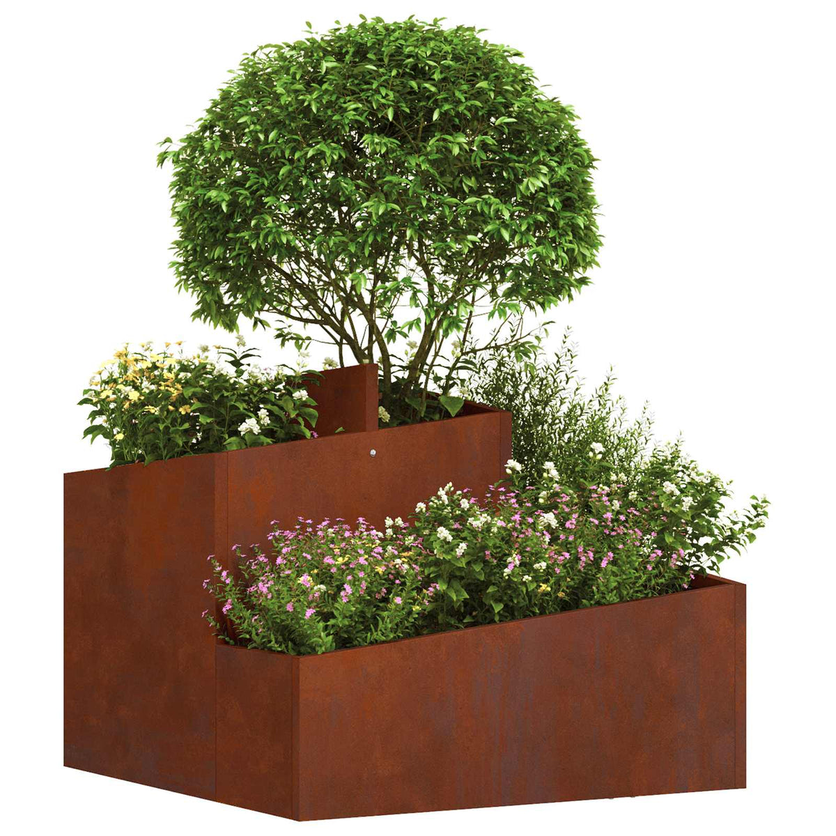 Vidaxl plantenbak roestkleurig 60 x 60 x 50 cm weervast staal