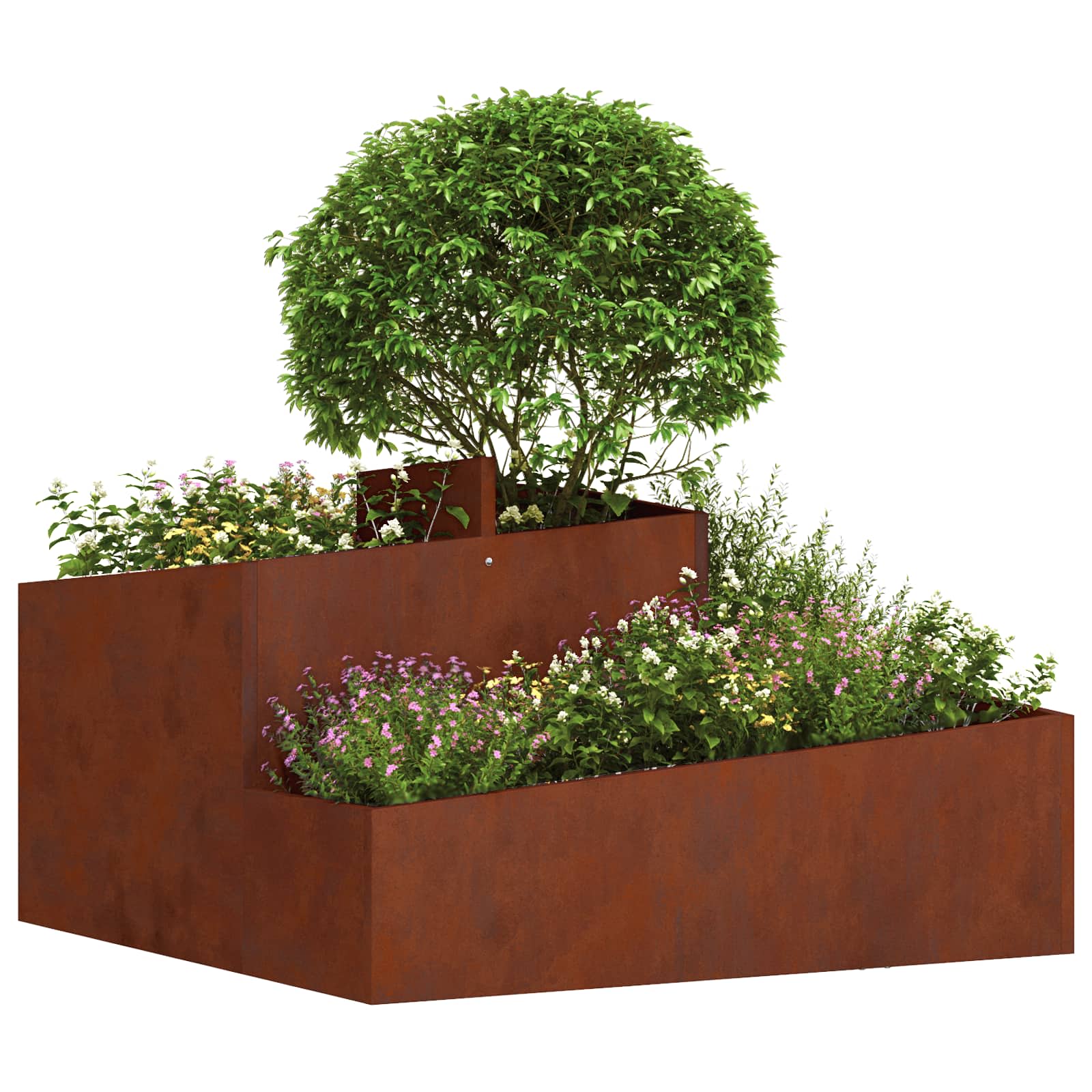 Vidaxl plantenbak roestkleurig 80 x 80 x 50 cm weervast staal