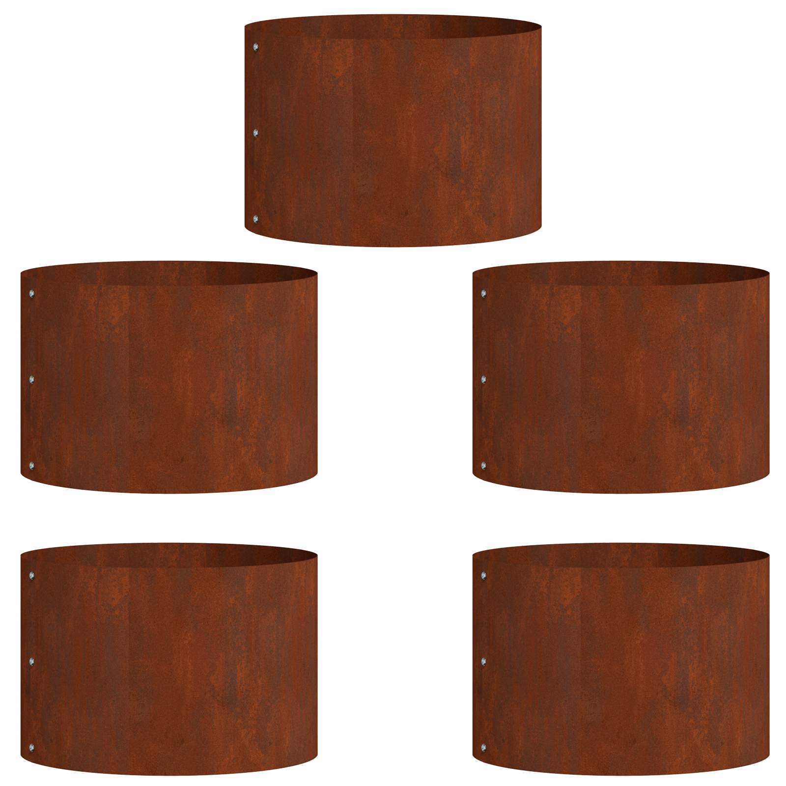 Vidaxl plantenring 5 pcs bruin 30 x 30 x 20 cm cortenstaal