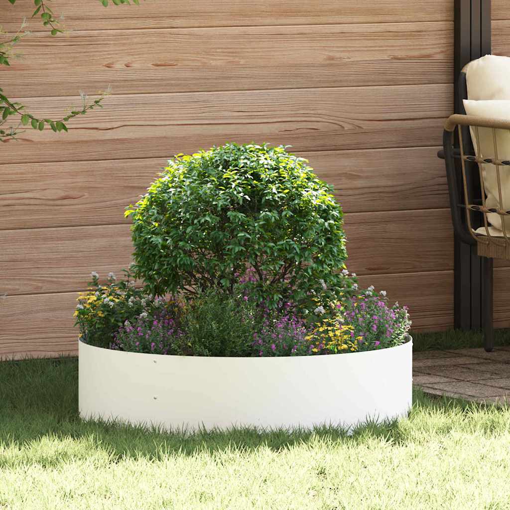 Vidaxl plantenring wit 80 x 80 x 20 cm koudgewalst staal
