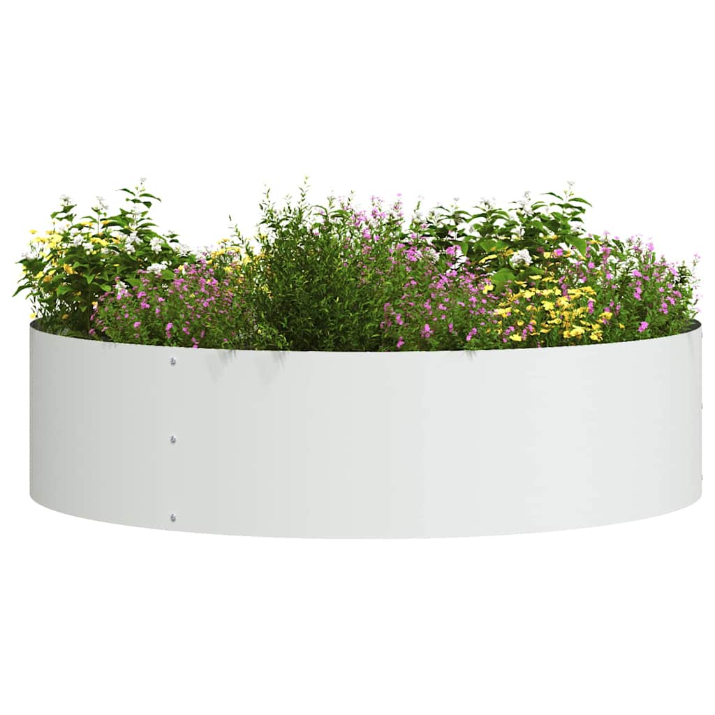 Vidaxl plantenring wit 80 x 80 x 20 cm koudgewalst staal