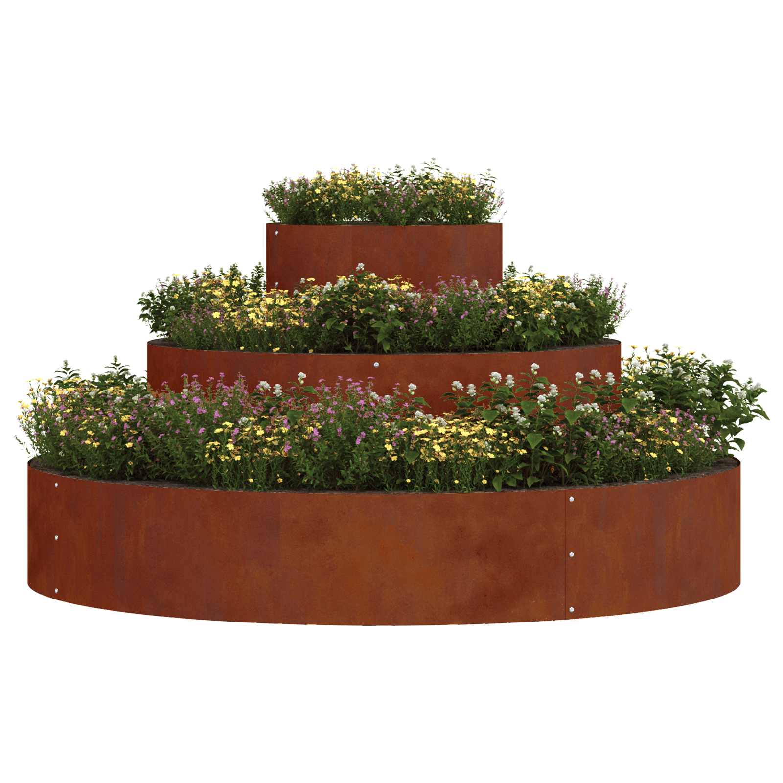 Vidaxl plantenbak roestig 120 x 120 x 20 cm weervast staal