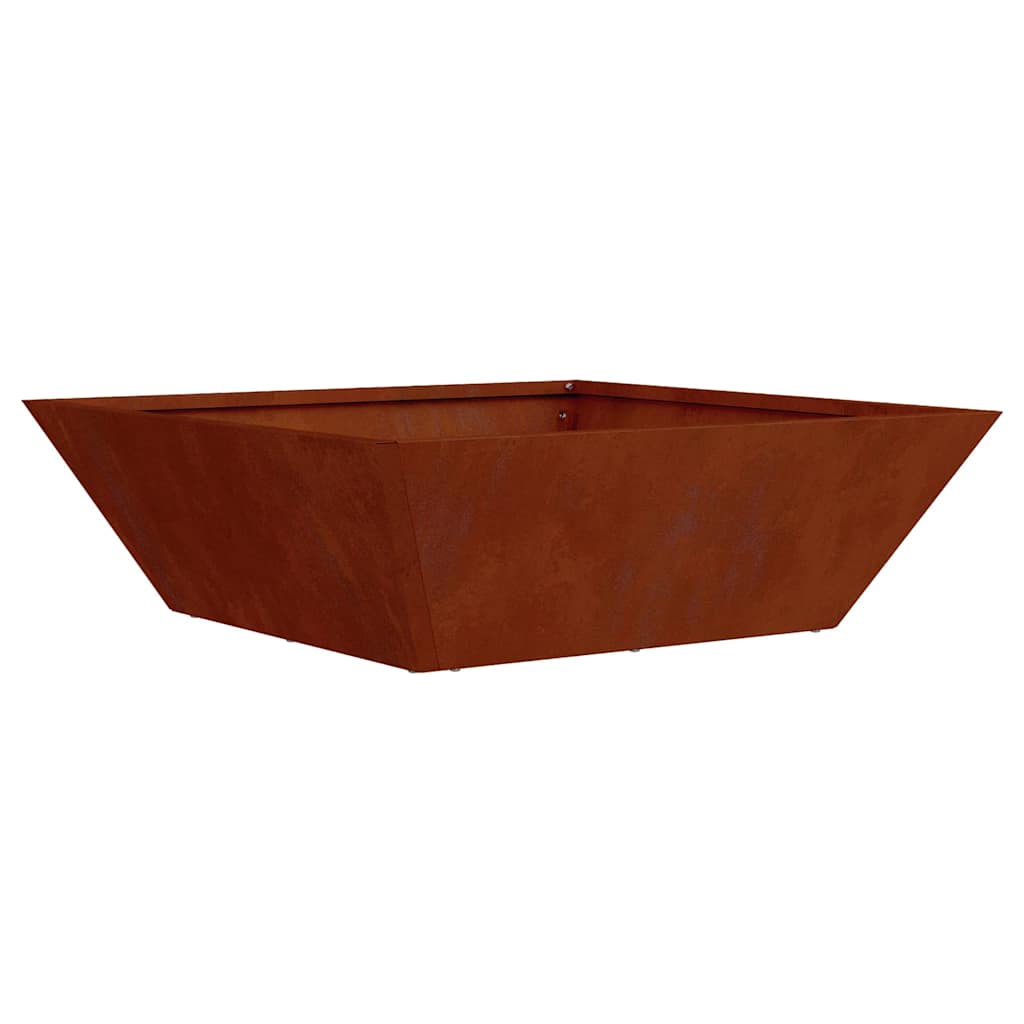 Vidaxl plantenbak roestkleurig 50 x 50 x 15 cm weervast staal