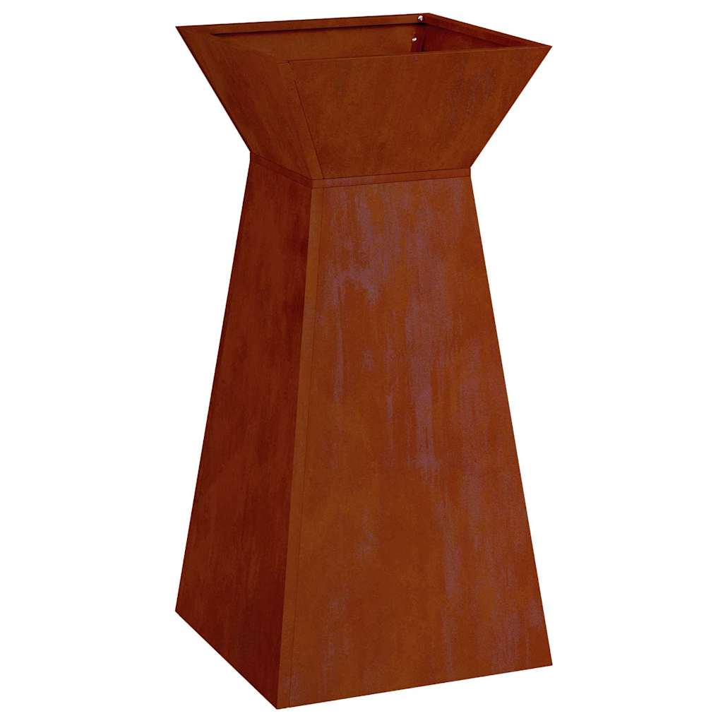 Vidaxl pilaar plantenbak roestkleurig 35 x 35 x 73 cm weervast staal