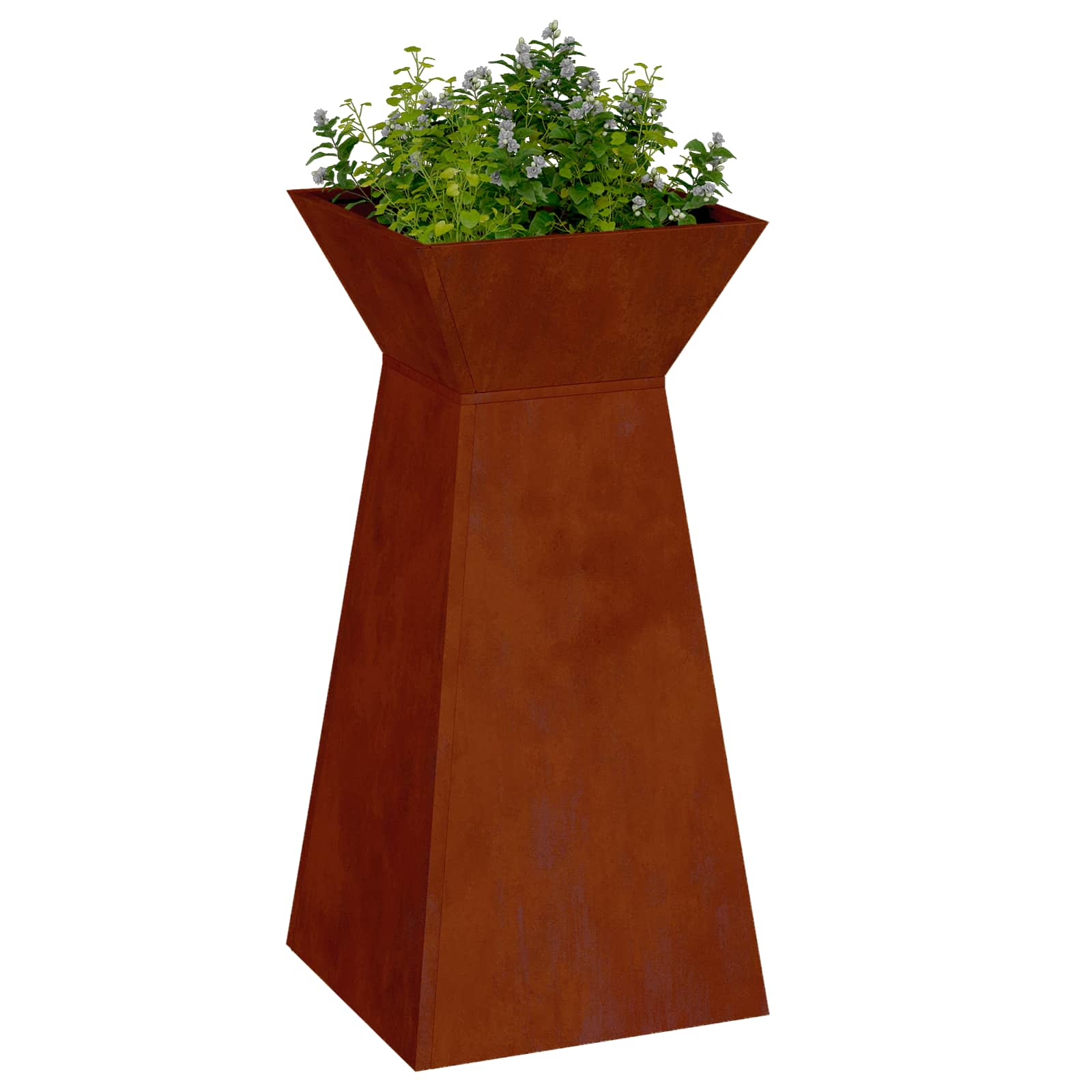 Vidaxl pilaar plantenbak 2 st roestkleurig 35 x 35 x 73 cm
