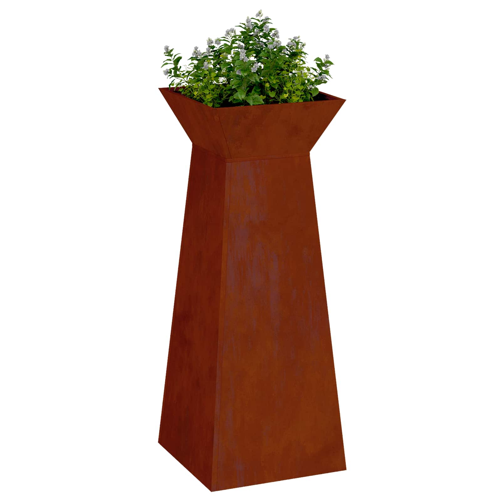 Vidaxl pilaar plantenbak roestkleurig 40 x 40 x 100 cm weervast staal