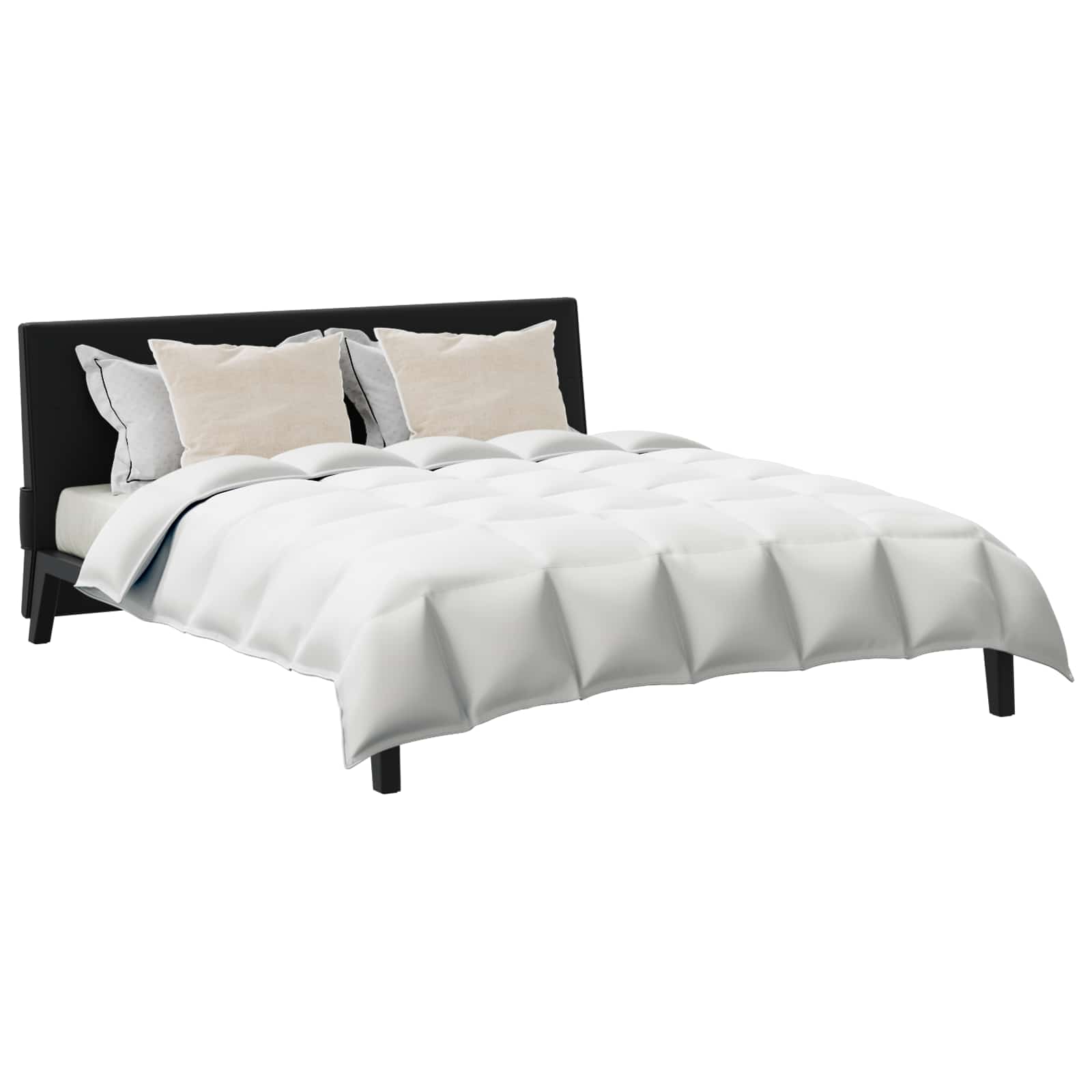 Vidaxl dekbed set met kussen 3 st wit donsveertjes