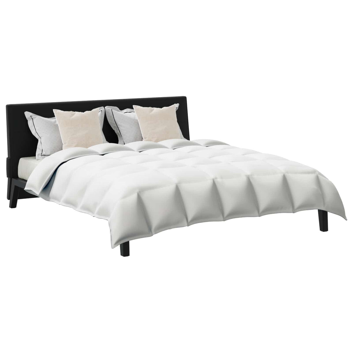 Vidaxl dekbed set met kussen 3 st wit donsveertjes