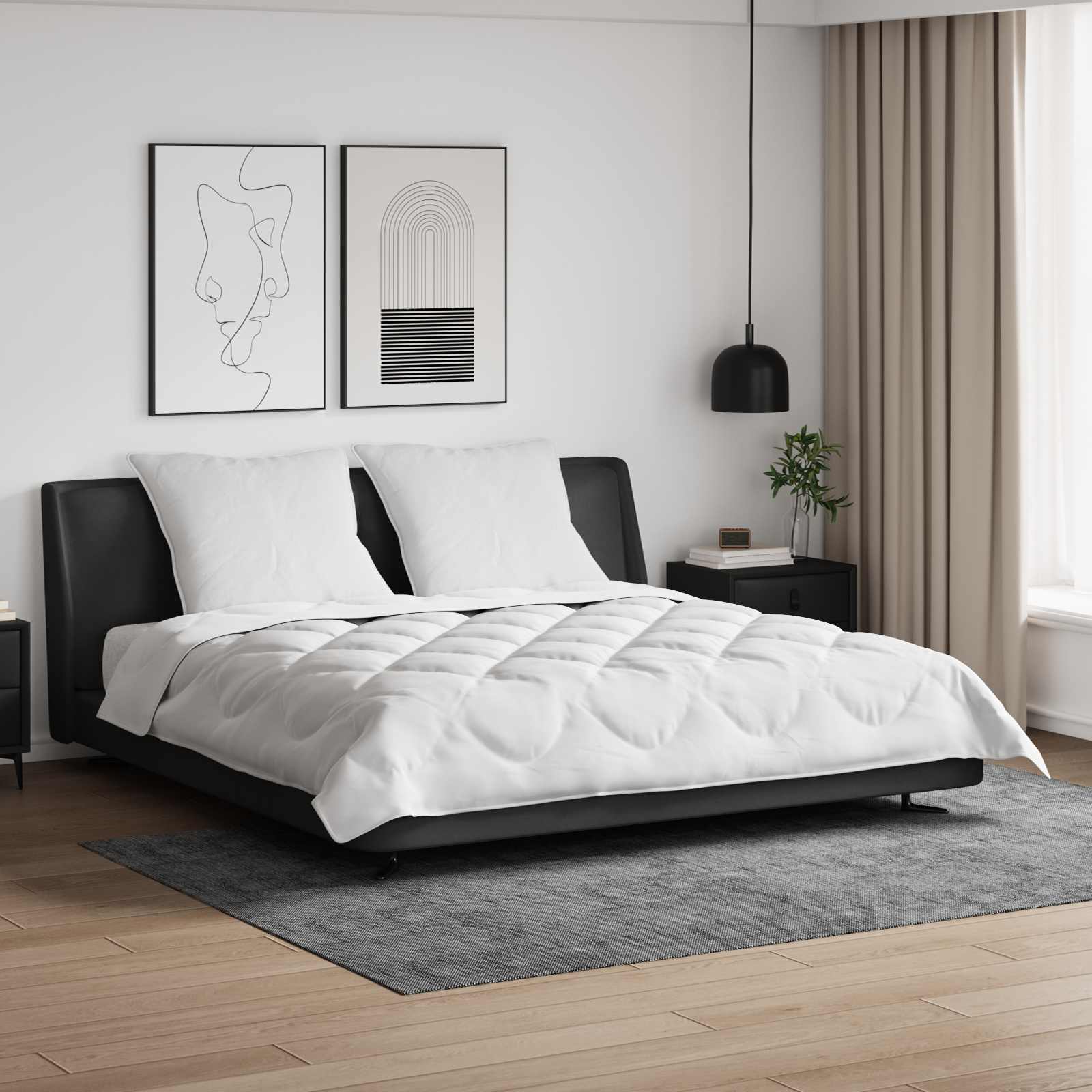 Vidaxl dekbed met kussen 3 pcs wit microvezel