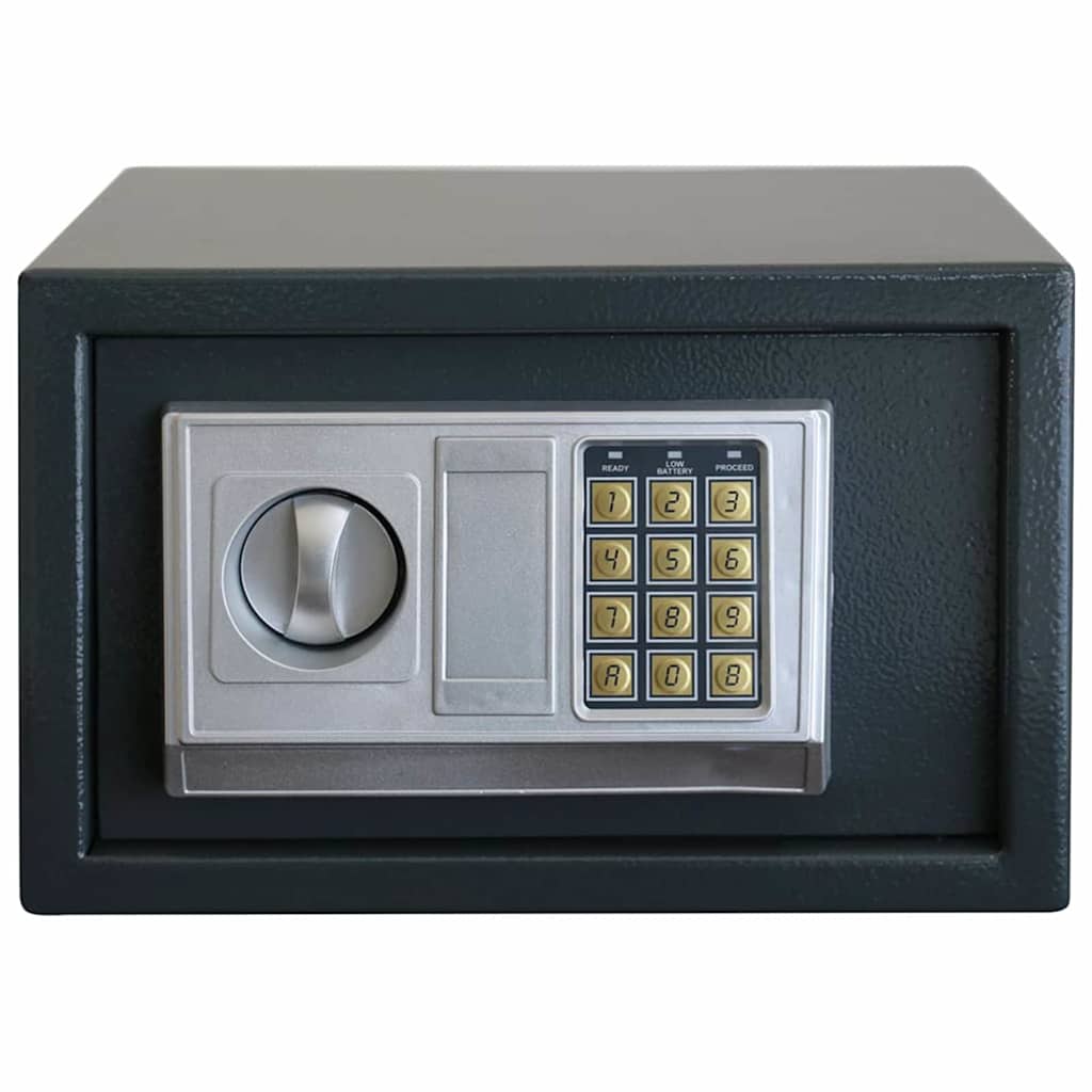 Vidaxl digitale kluis met slot donkergrijs 31 x 20 x 20 cm staal
