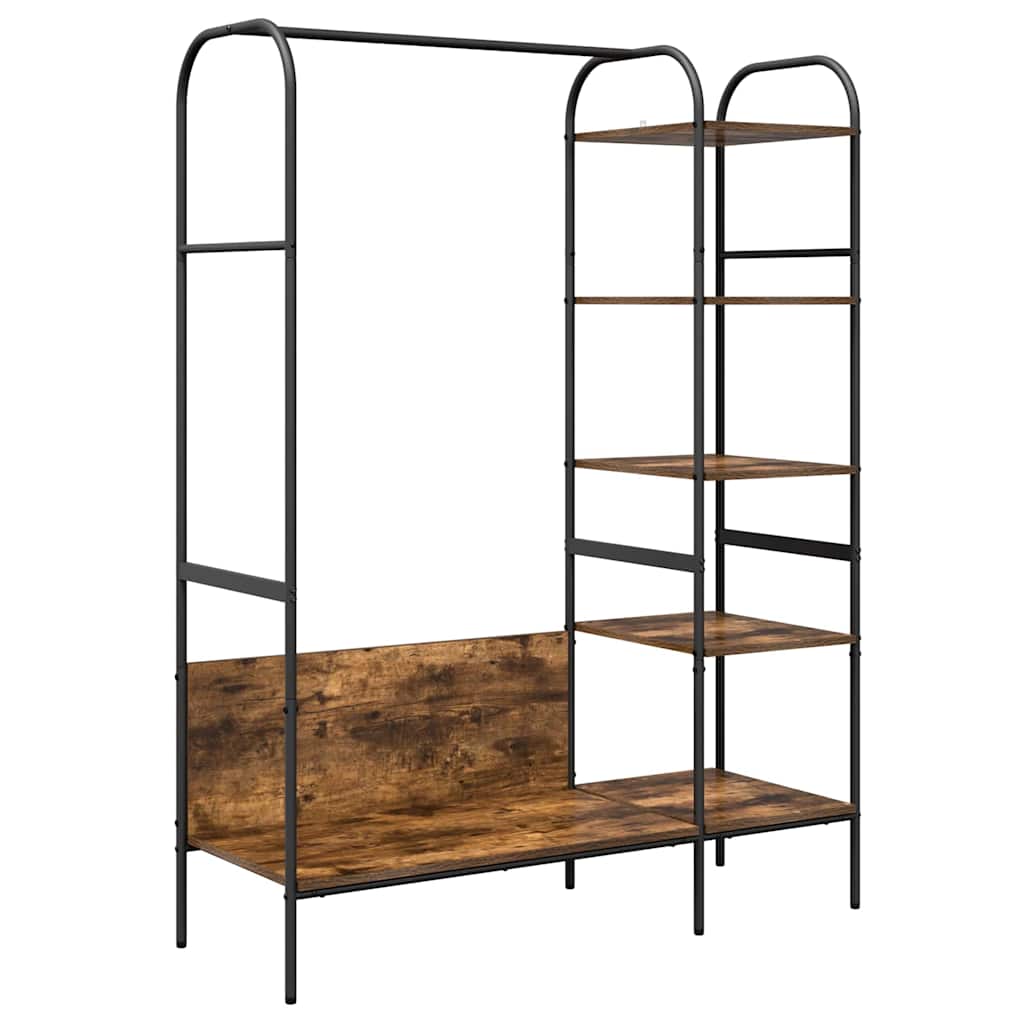 Vidaxl kledingrek bruin eiken 120 x 44 x 160 cm bewerkt hout