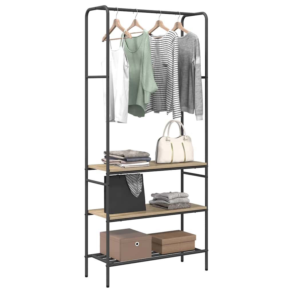 Vidaxl kledingrek sonoma eiken 77 x 30 x 171 cm bewerkt hout