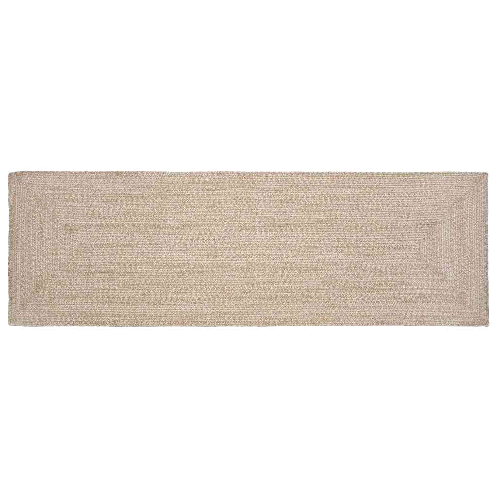 Vidaxl vloerkleden rechthoekig natuurlijk en wit 80 x 250 cm jute