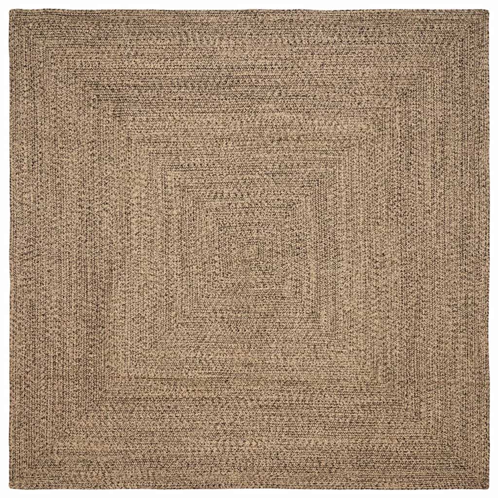 Vidaxl vloerkleden vierkant natuurlijk en zwart 240 x 240 cm jute
