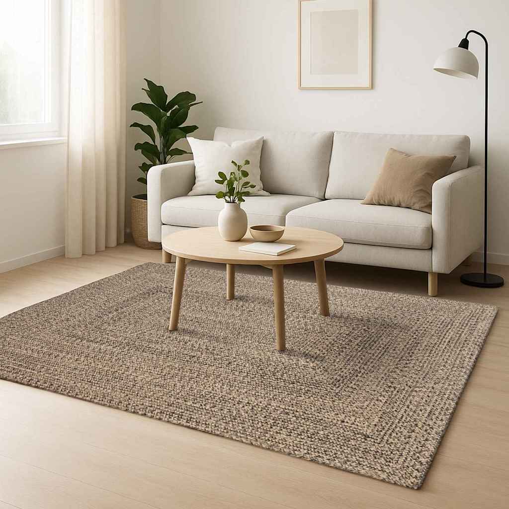 Vidaxl vloerkleden rechthoekig natuurlijk en zwart 240 x 340 cm jute