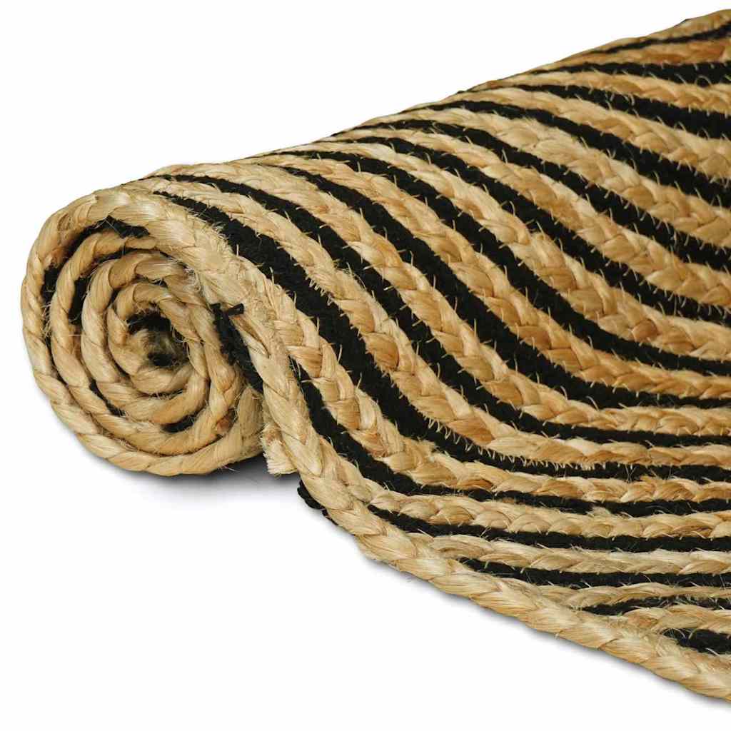 Vidaxl vloerkleed natuurlijk en zwart 200 x 290 cm jute