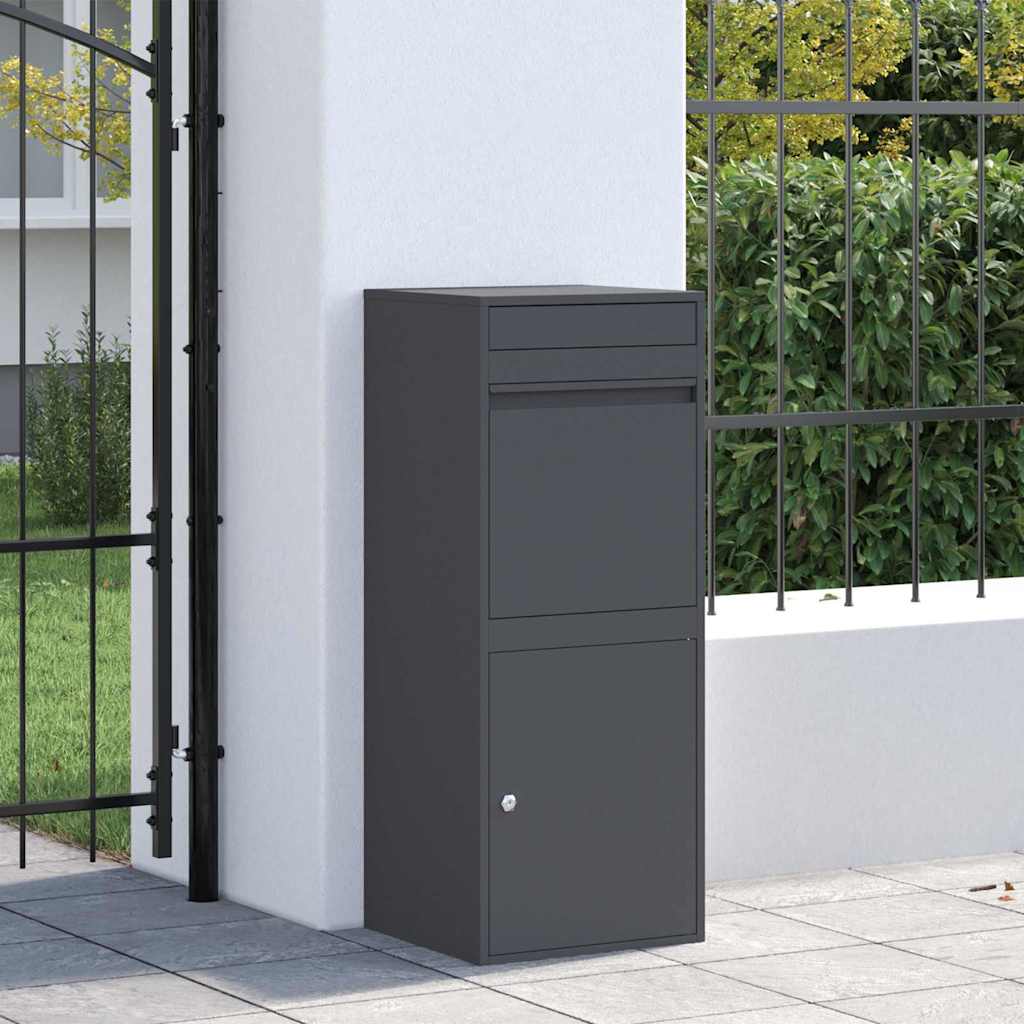 Vidaxl pakket inwerp box met opslag antraciet 41 x 38 x 103 cm staal