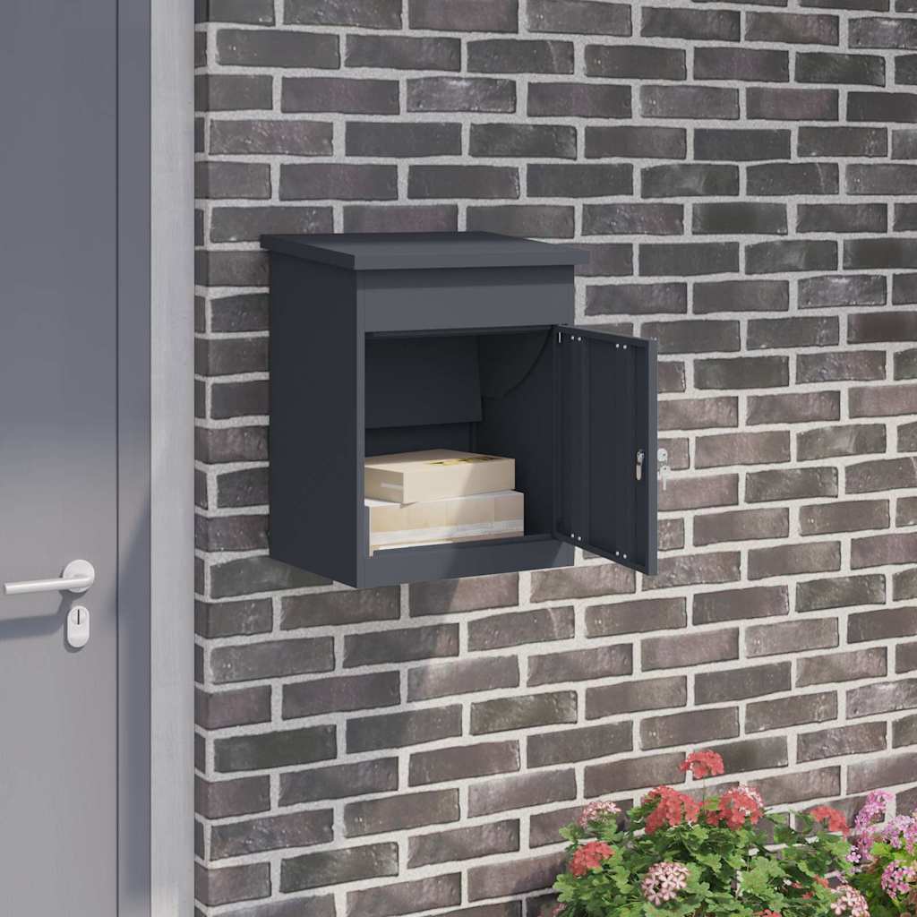 Vidaxl pakket inwerp box met opslag antraciet 47,5 x 38 x 59 cm staal