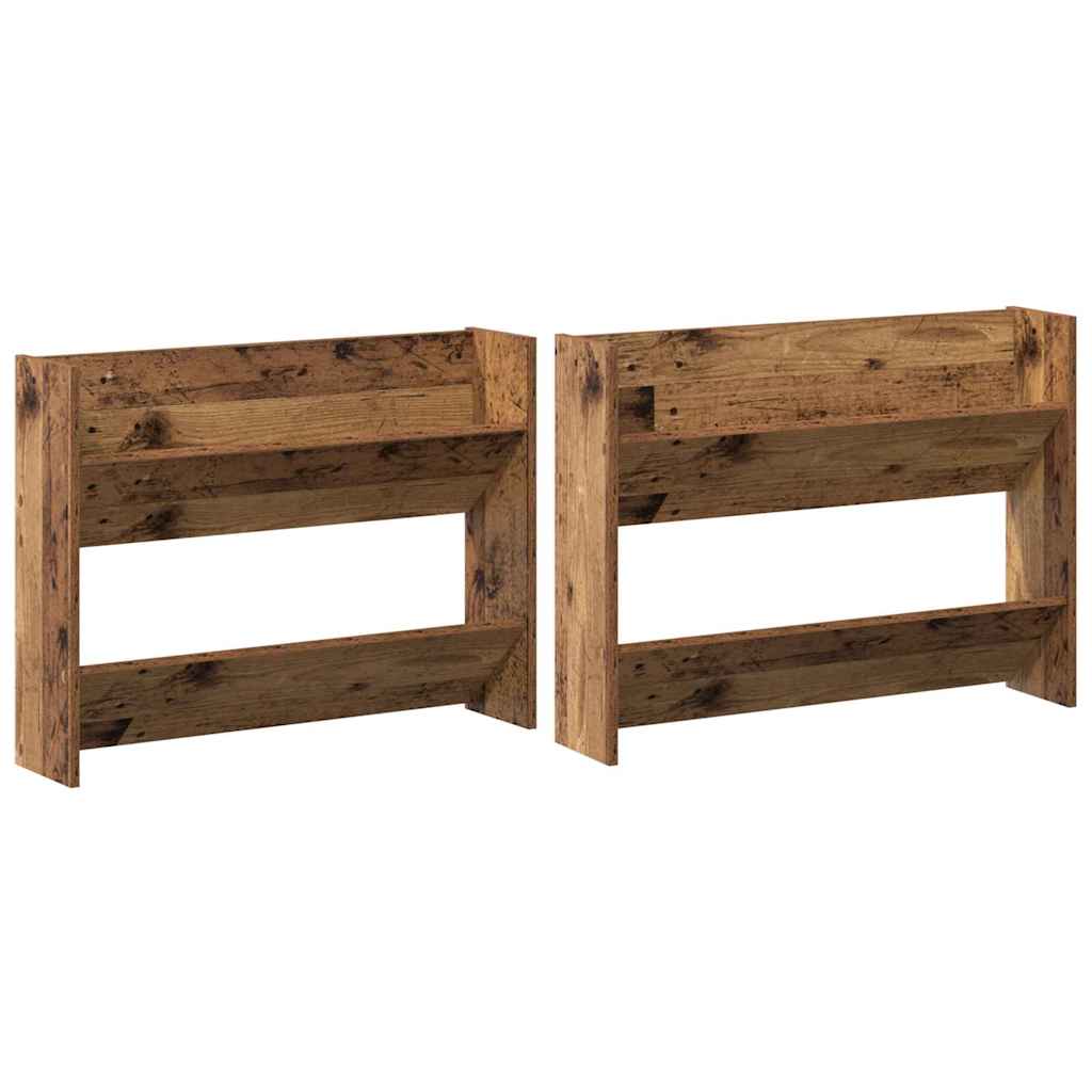 Vidaxl schoenenkast 2 st 80 x 18 x 60 cm bewerkt hout oud hout
