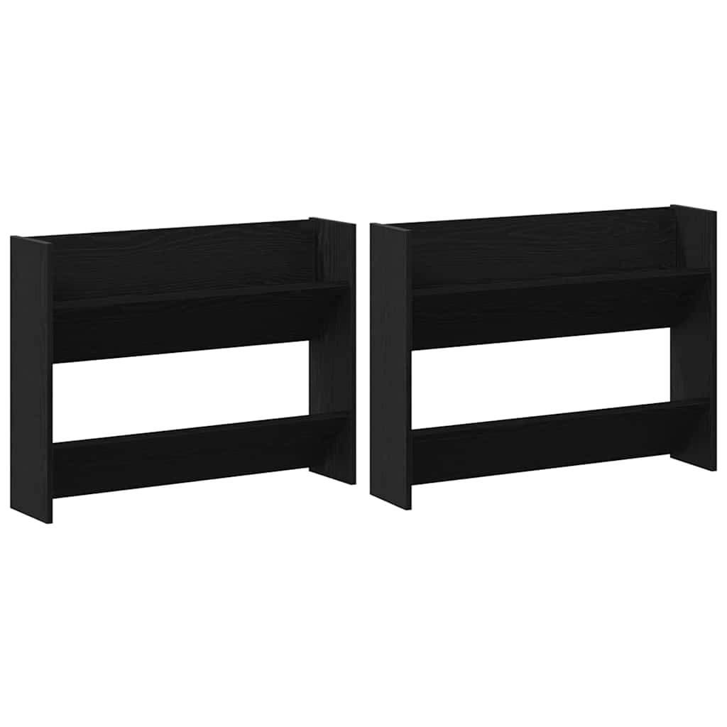 Vidaxl schoenenkast 2 st 83 x 18 x 60 cm bewerkt hout zwart eiken