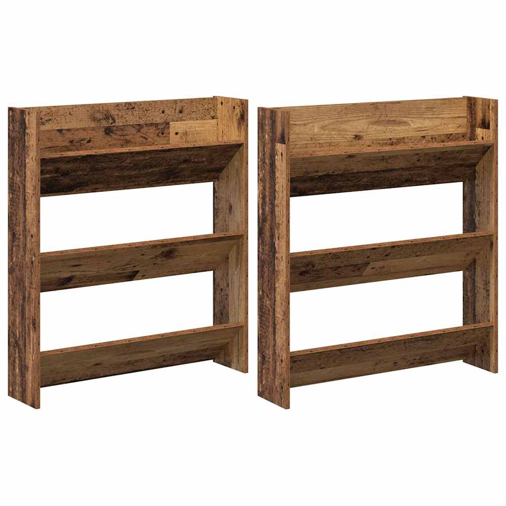 Vidaxl schoenenkast 2 st 84 x 18 x 90 cm bewerkt hout oud hout