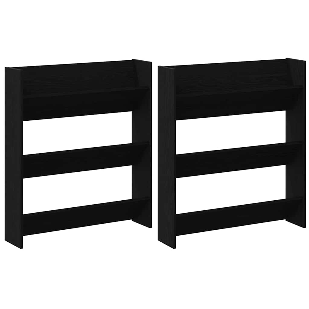 Vidaxl schoenenkast 2 st 86 x 18 x 90 cm bewerkt hout zwart eiken