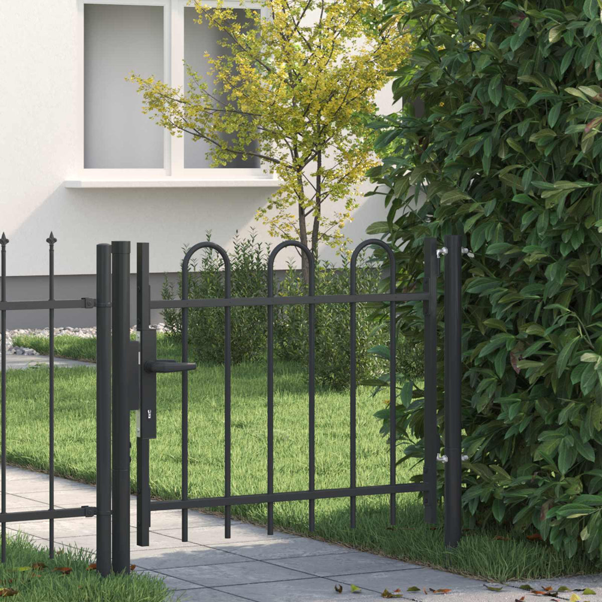 Vidaxl hekpoort boxtel 103 x 124,5 cm gepoedercoat staal grijs