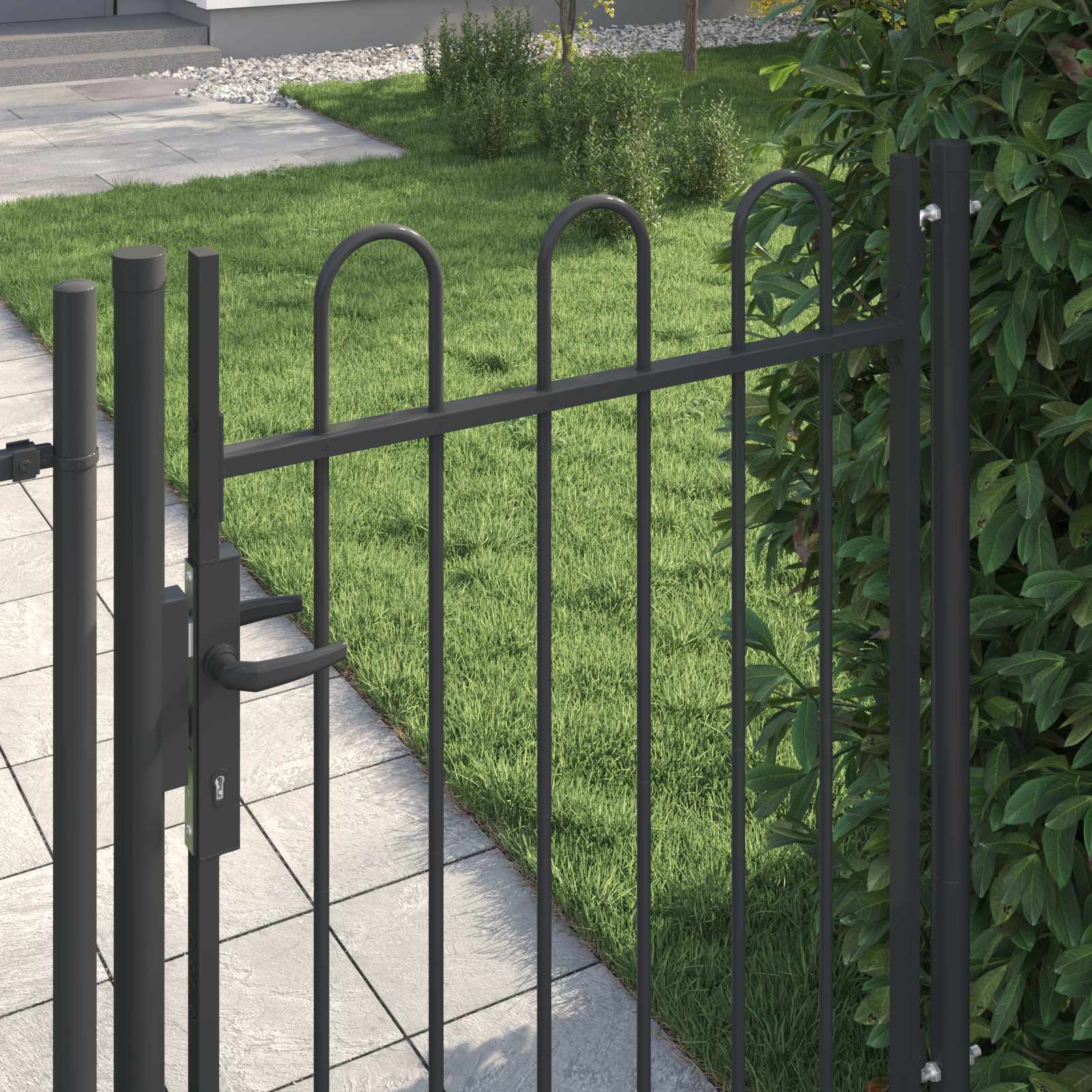Vidaxl hekpoort boxtel 103 x 175 cm gepoedercoat staal grijs