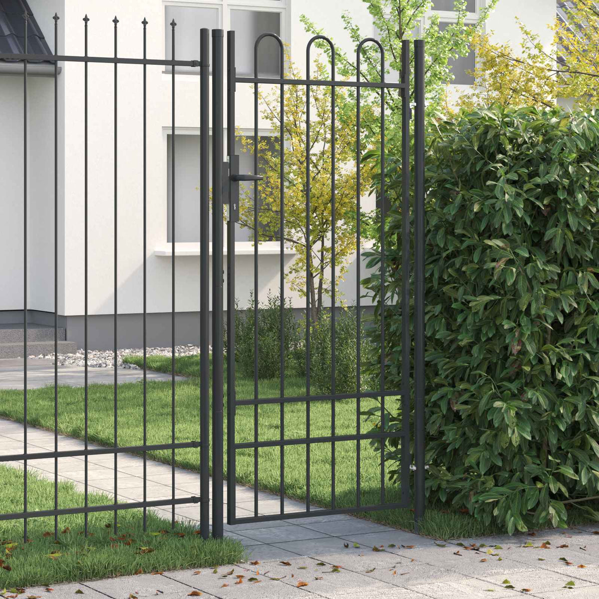 Vidaxl hekpoort boxtel 103 x 250 cm gepoedercoat staal grijs