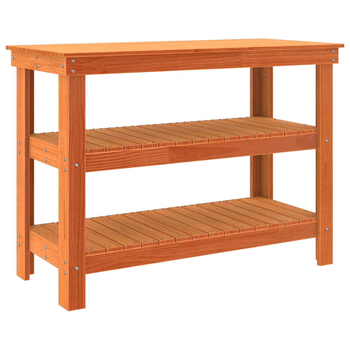 Vidaxl werkbank met plank 110,5 x 50 x 80 cm massief grenenhout