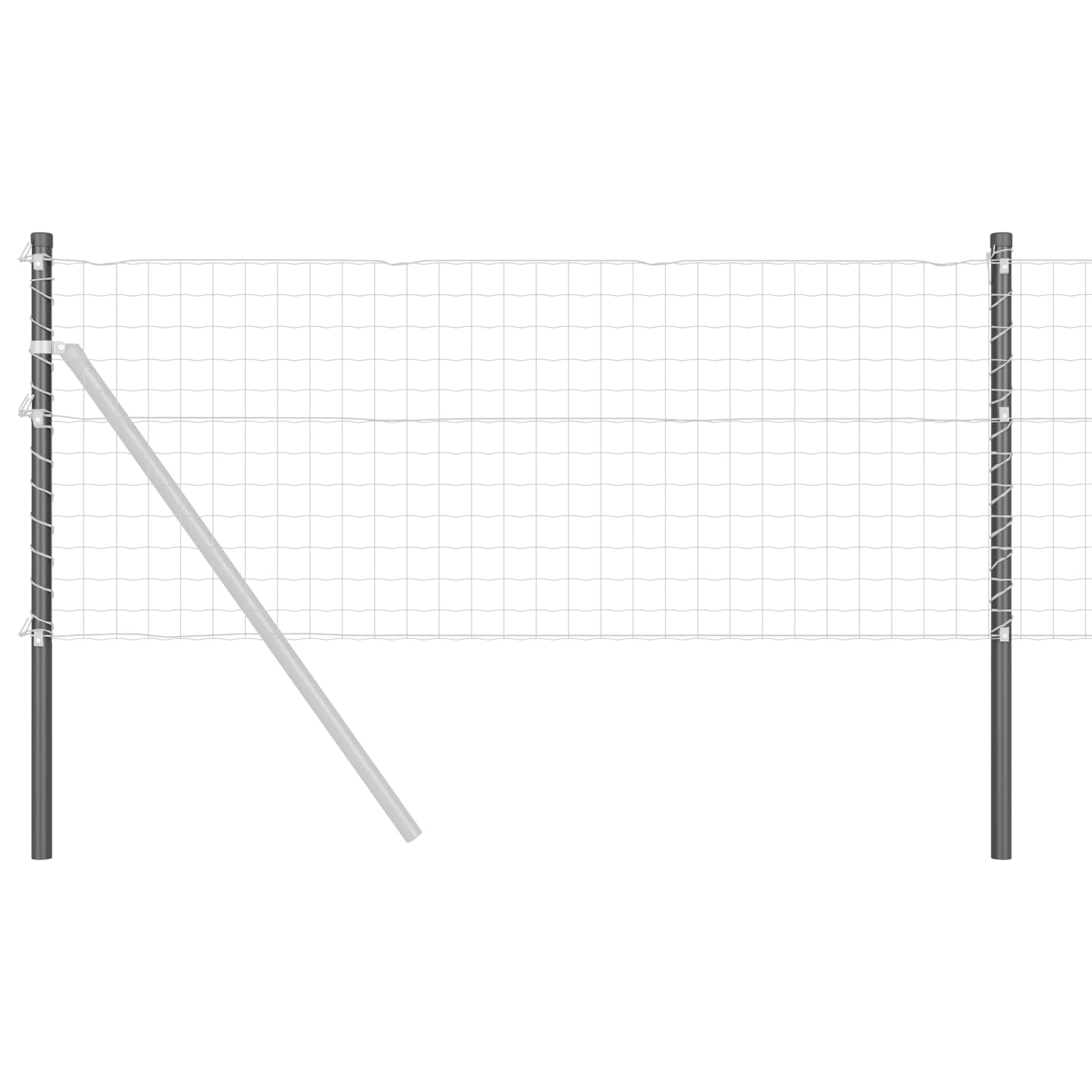 Vidaxl afrasteringspaal 2 pcs grijs 70 cm poedergecoat staal
