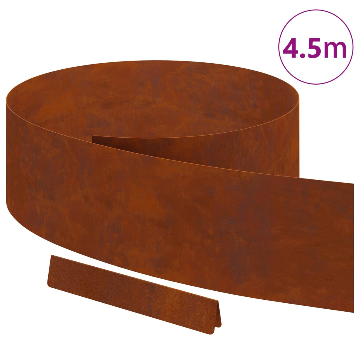 Vidaxl tuinrand 450 x 20 cm weervast staal roestig