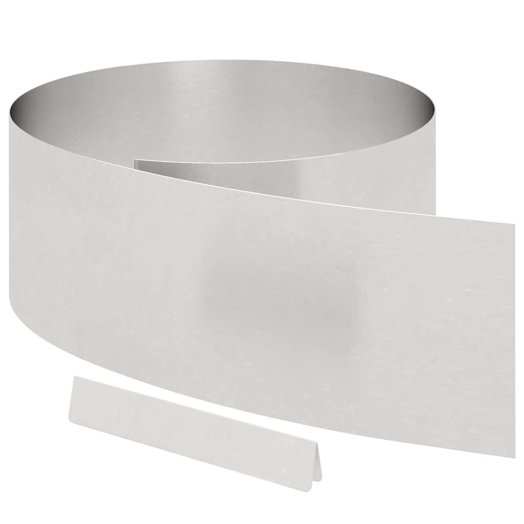 Vidaxl tuinrand zilver 450 x 0.05 x 15 cm roestvrij staal