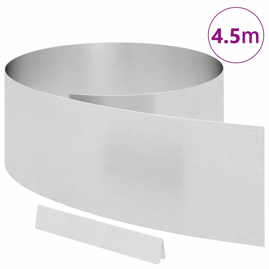 Vidaxl tuinrand zilver 450 x 0.05 x 15 cm roestvrij staal