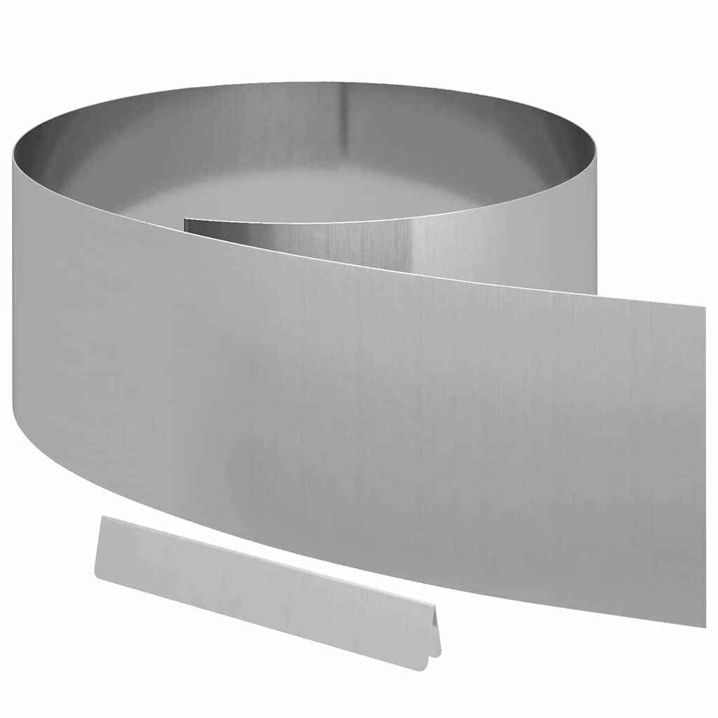 Vidaxl tuinrand zilver 450 x 0.05 x 15 cm gegalvaniseerd staal