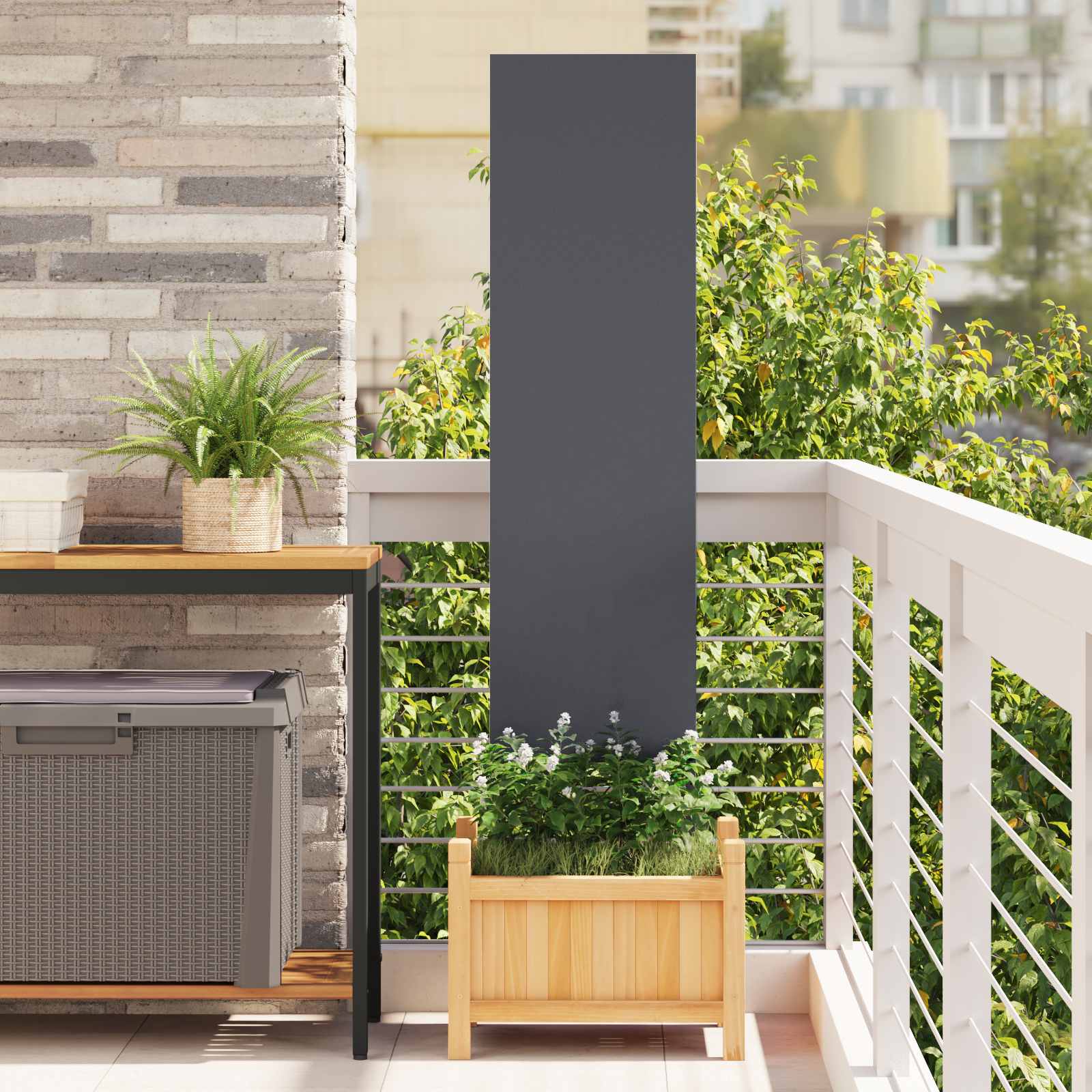 Vidaxl tuin privacy screen antraciet 32 x 140 cm koudgewalst staal