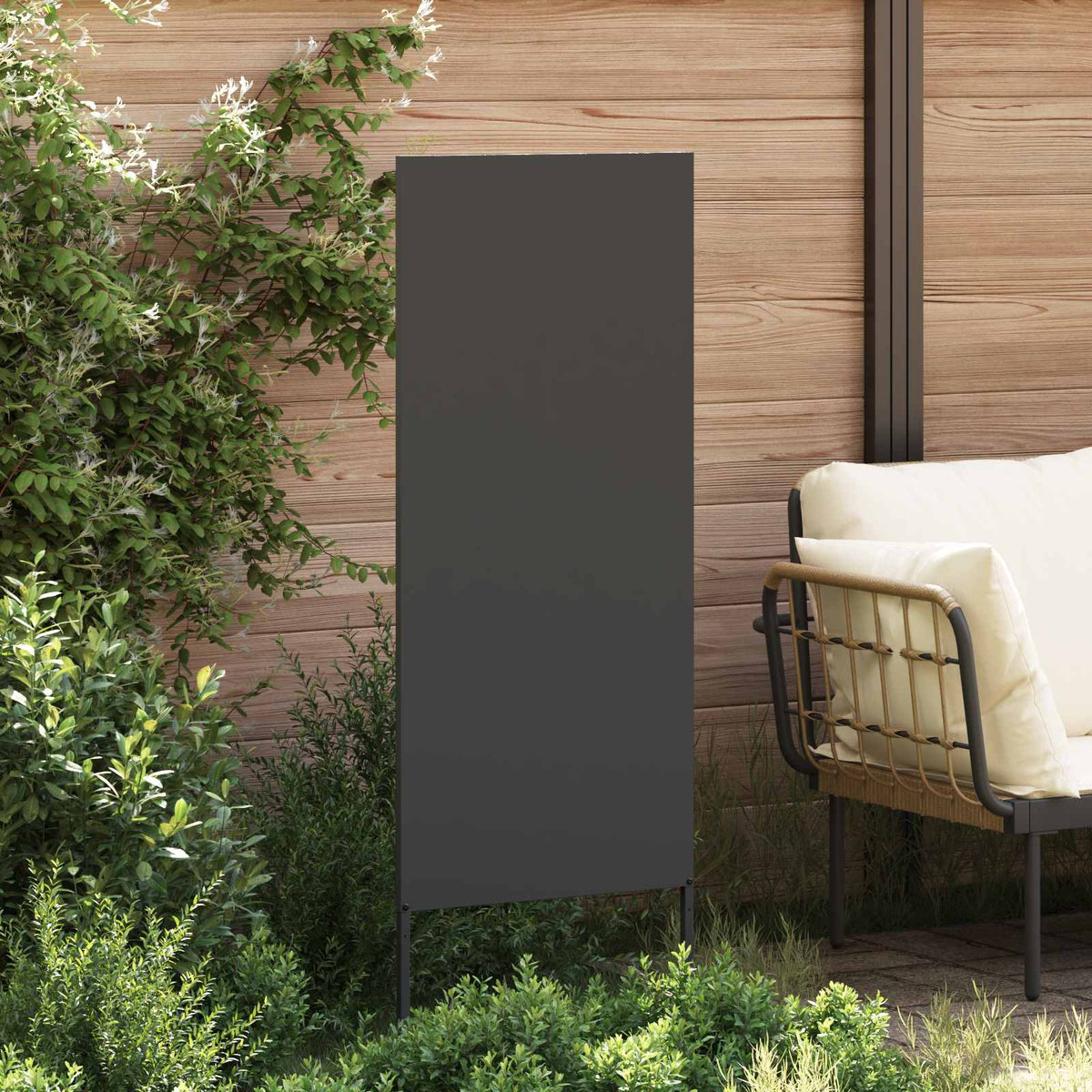 Vidaxl tuin privacy screen zwart 50 x 140 cm koudgewalst staal