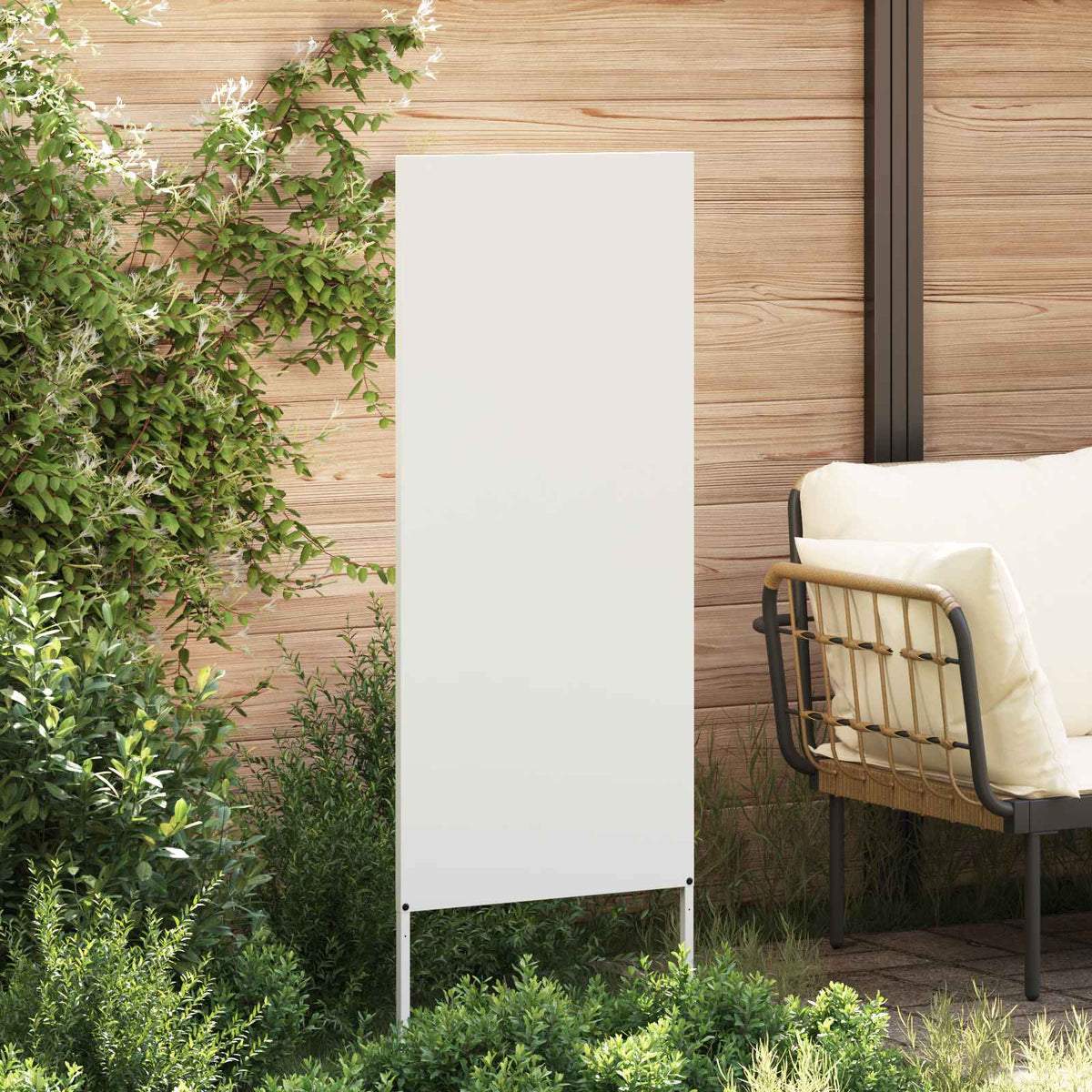 Vidaxl tuin privacy screen fretwerk wit 50 x 140 cm koudgewalst staal