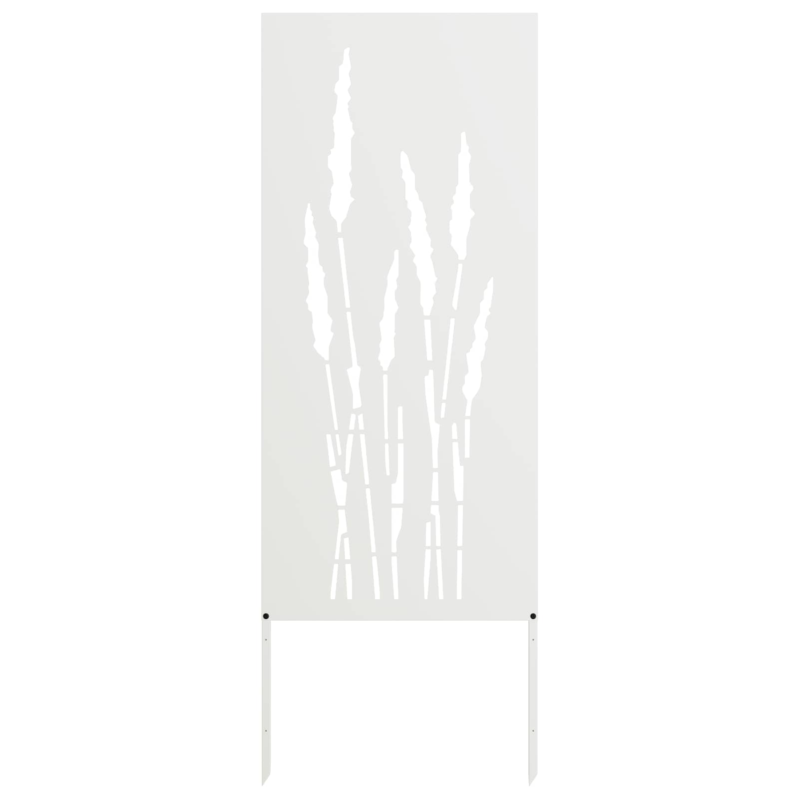 Vidaxl tuin privacy screen bloemen wit 50 x 140 cm koudgewalst staal