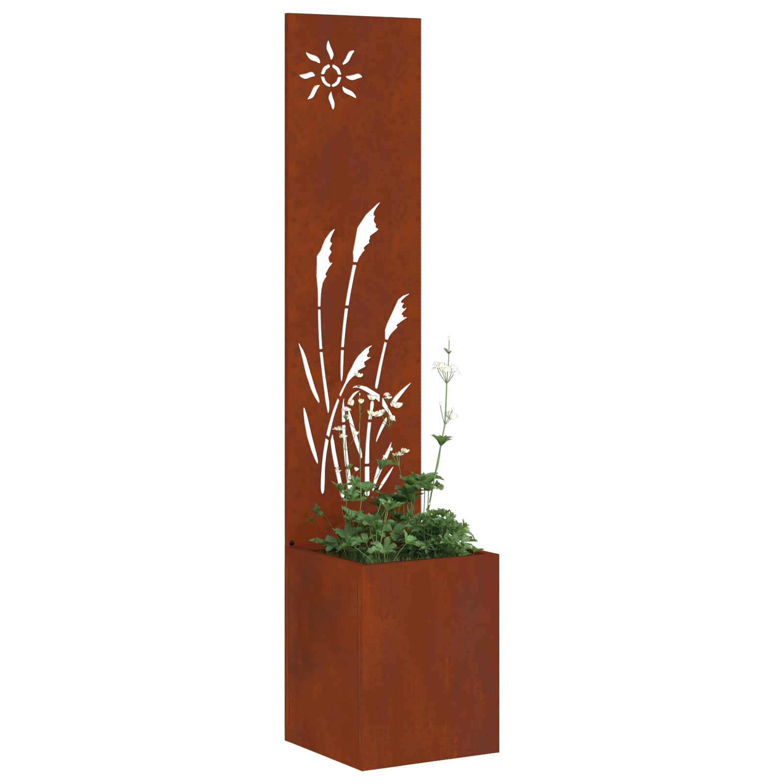 Vidaxl tuin privacy screen roestig 32 x 32 x 150 cm cortenstaal