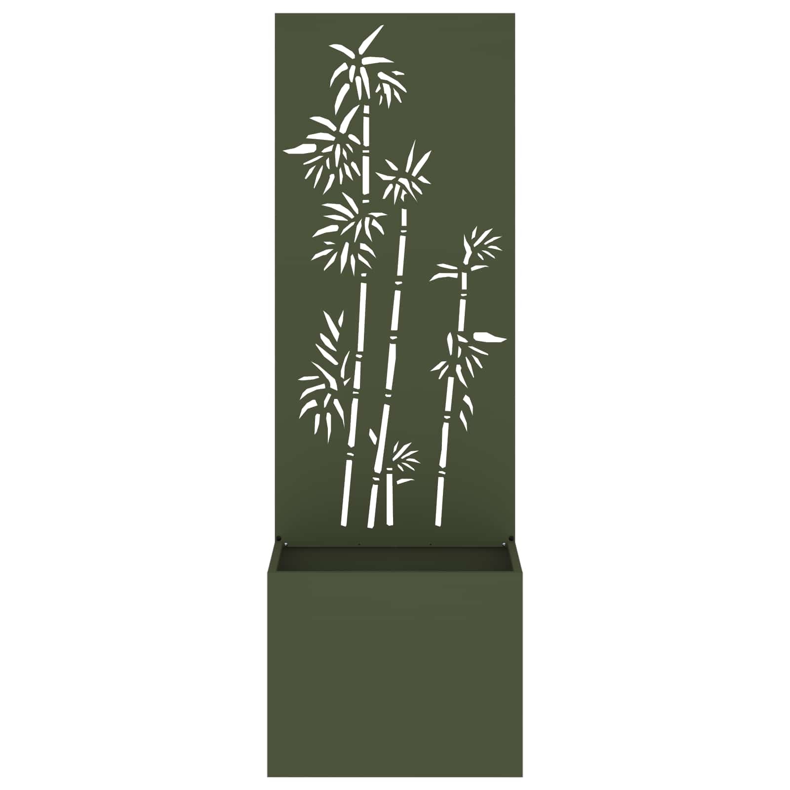 Vidaxl tuin privacy screen olijfgroen 50 x 140 cm koudgewalst staal
