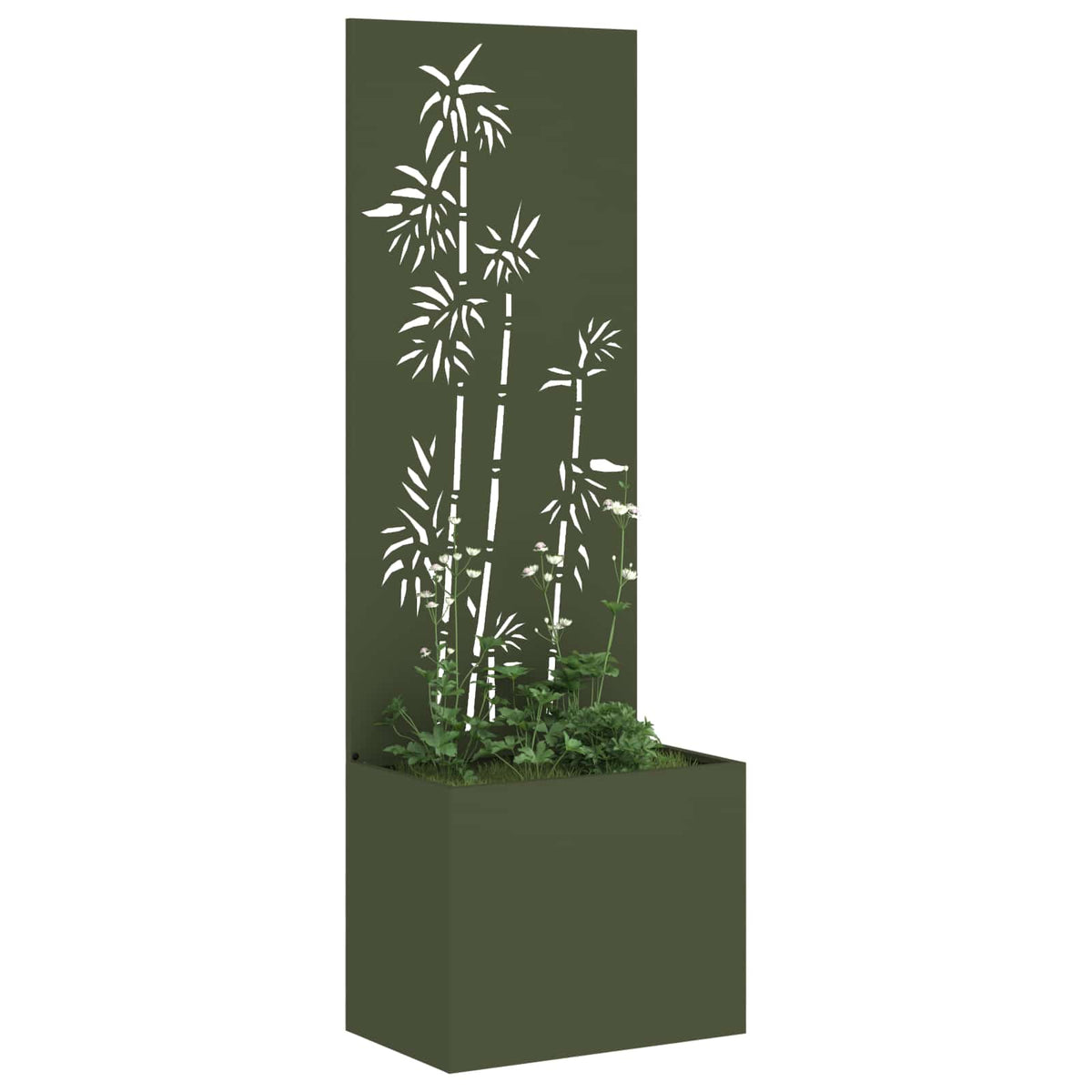 Vidaxl tuin privacy screen olijfgroen 50 x 140 cm koudgewalst staal