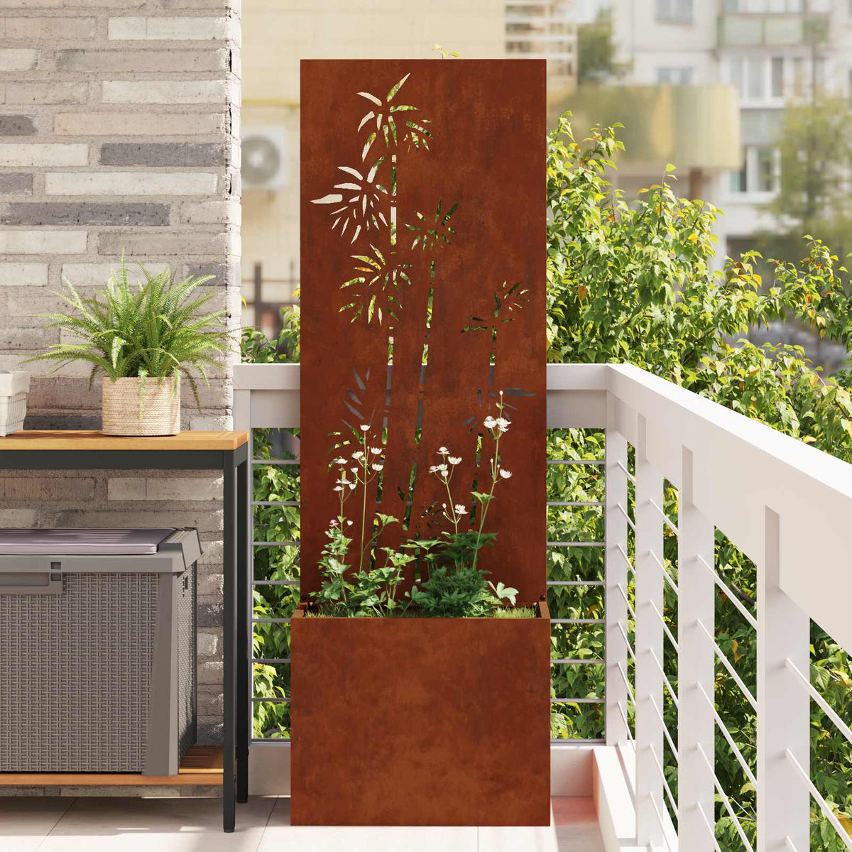 Vidaxl tuin privacy screen roestig 50 x 32 x 150 cm cortenstaal
