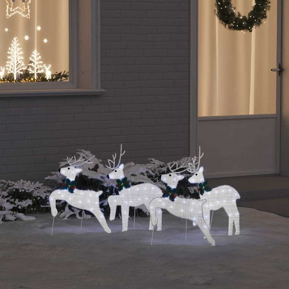 Vidaxl led rendieren 4 st zilver 45 x 19 x 65 cm stof