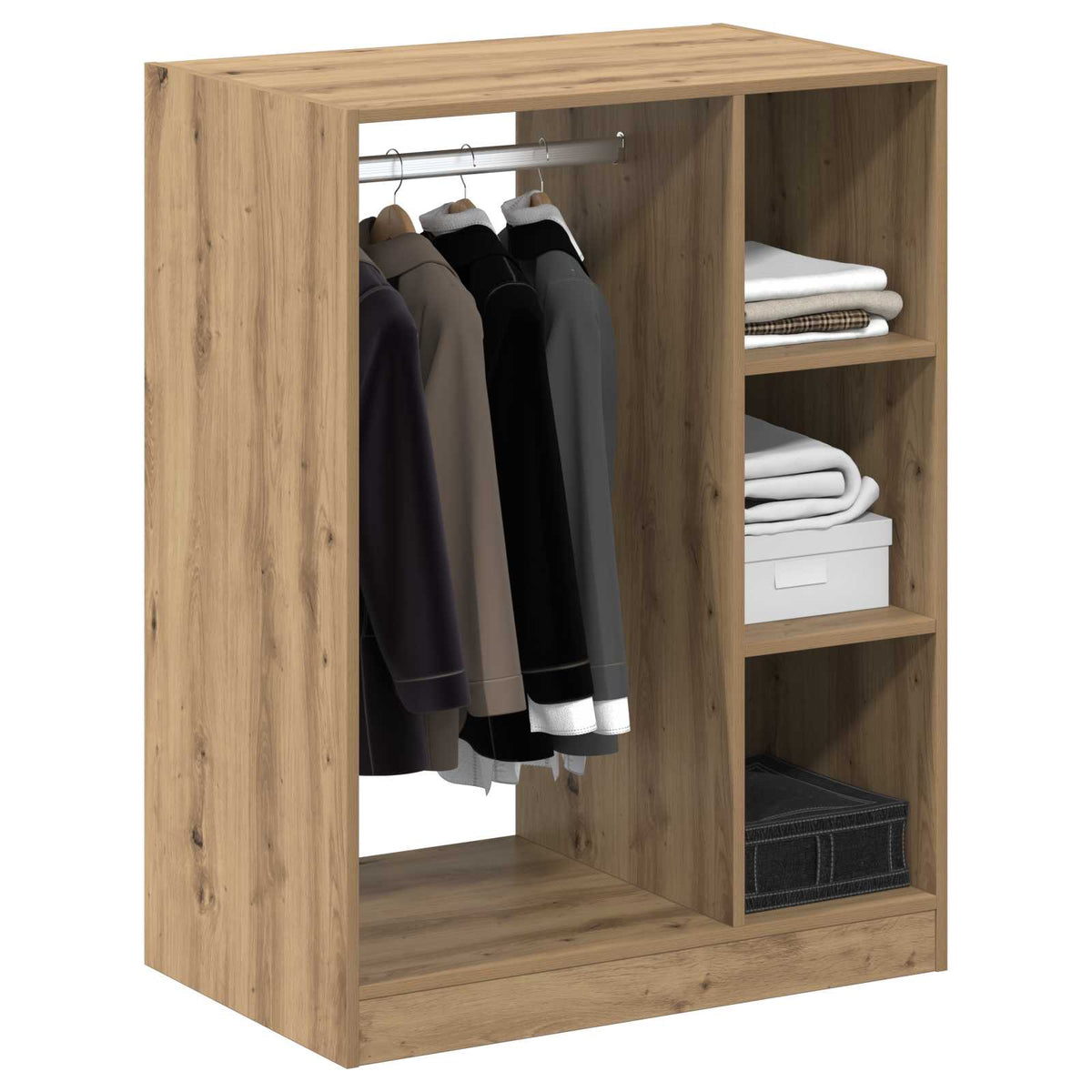 Vidaxl kledingkast artisanaal eiken 77 x 48 x 102 cm bewerkt hout