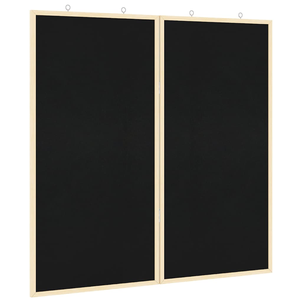 Vidaxl bulletinbord 80 x 80 x 1.4 cm massief grenenhout zwart