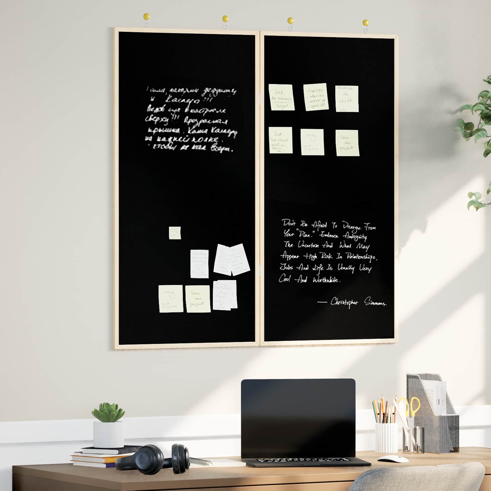 Vidaxl bulletinbord zwart 100 x 100 x 1,4 cm massief grenenhout