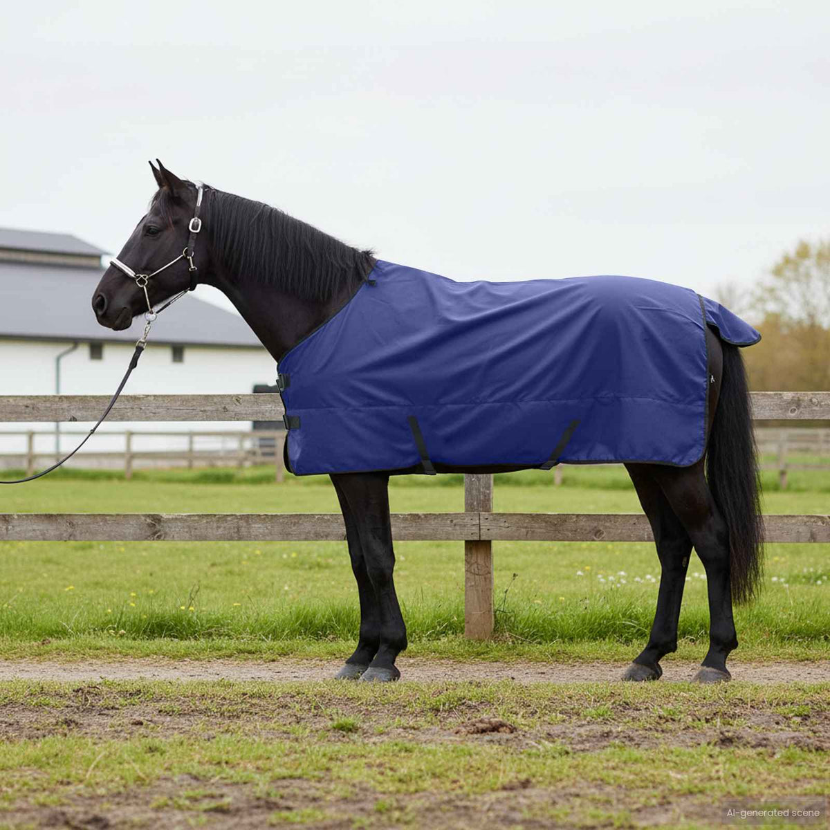 Vidaxl paardendeken volle marineblauw 115 cm polyester